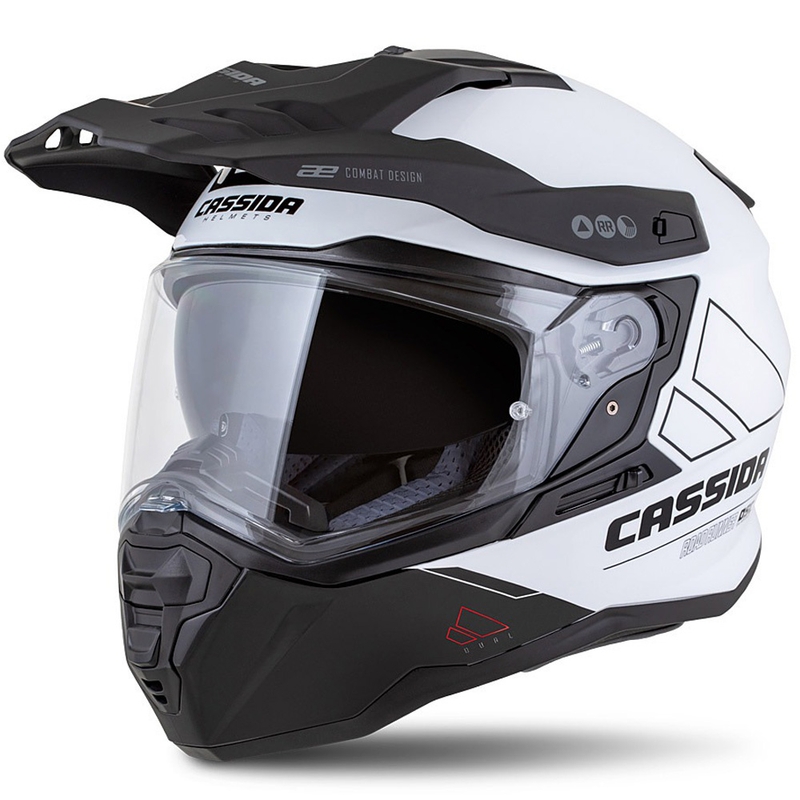 Casque Enduro Cassida Road Runner Dual blanc-noir