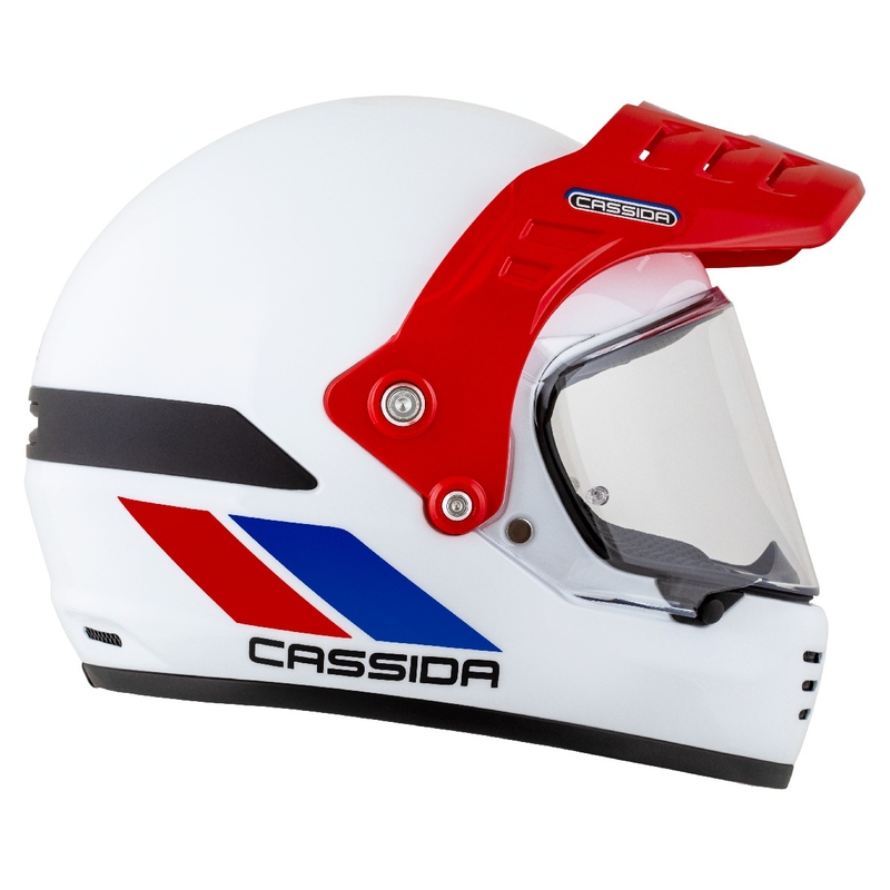 Casque enduro Cassida FormX FlatOut blanc-bleu-rouge