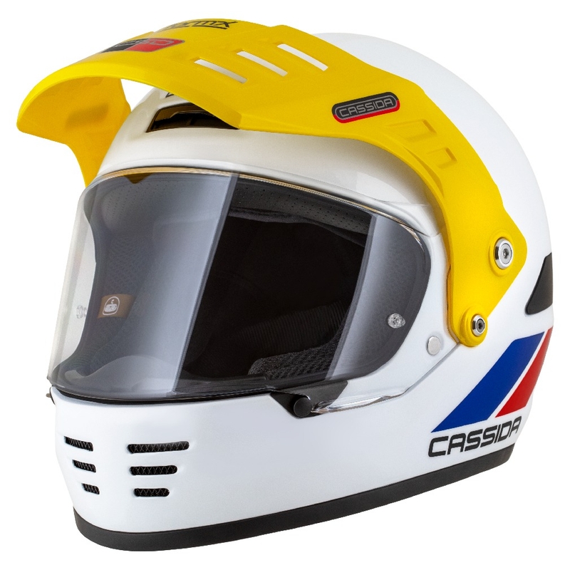 Casque enduro Cassida FormX FlatOut blanc-bleu-rouge