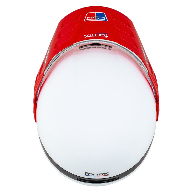 Casque enduro Cassida FormX FlatOut blanc-bleu-rouge