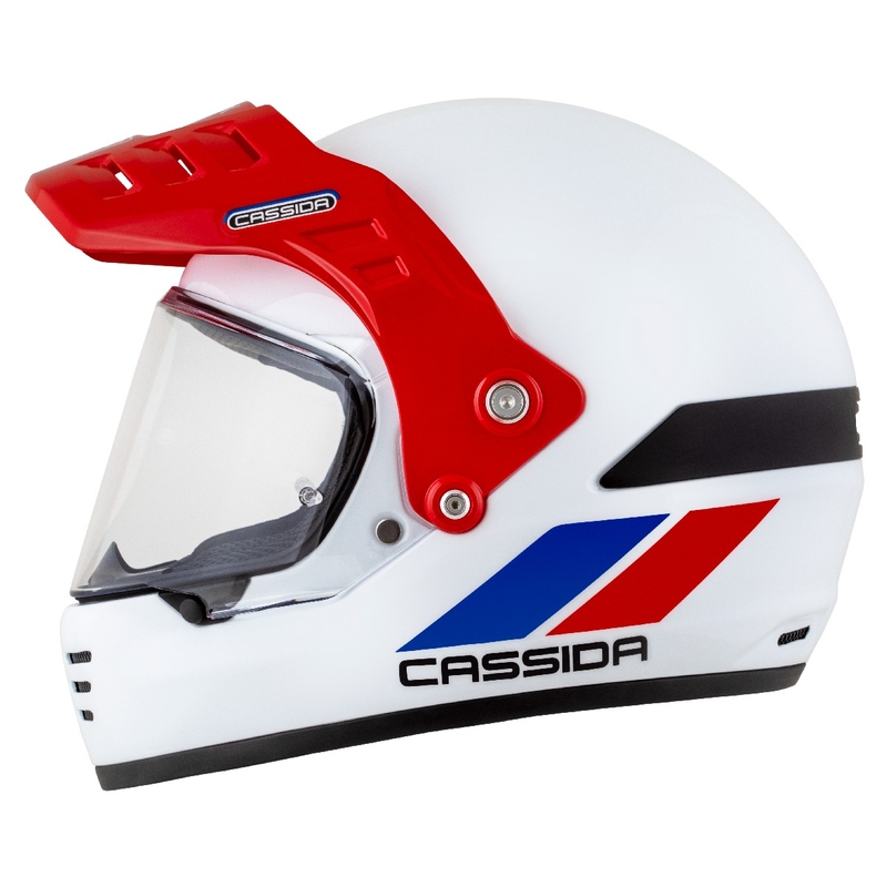 Casque enduro Cassida FormX FlatOut blanc-bleu-rouge