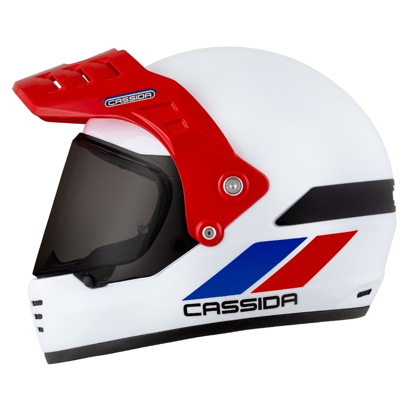 Casque enduro Cassida FormX FlatOut blanc-bleu-rouge