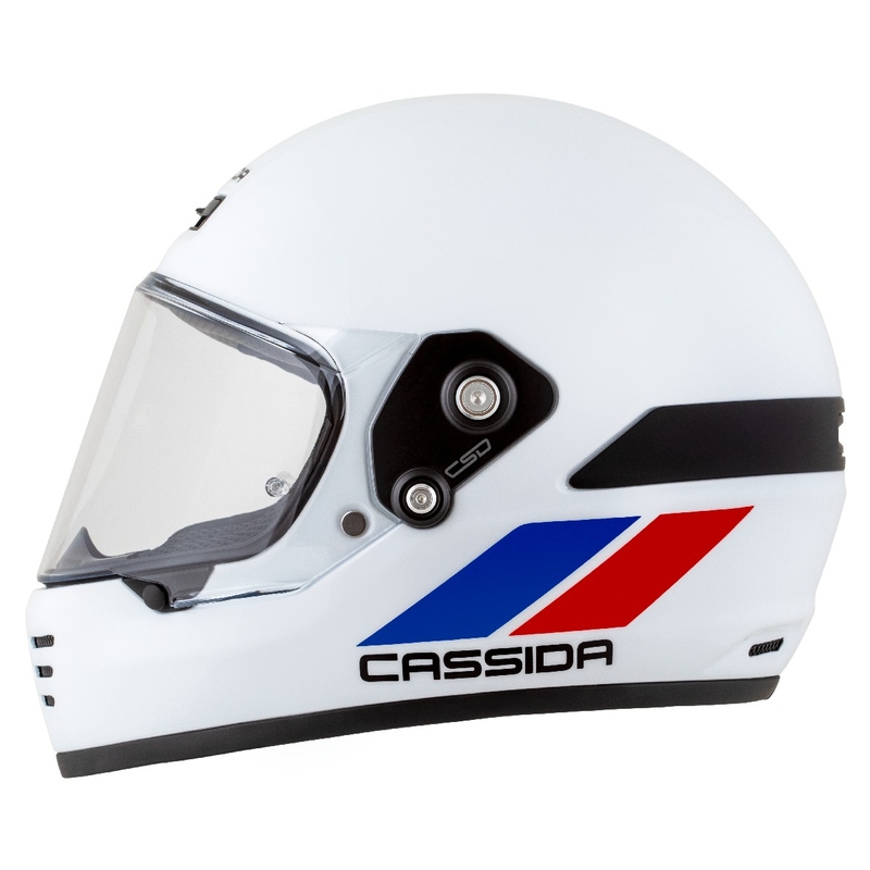 Casque enduro Cassida FormX FlatOut blanc-bleu-rouge