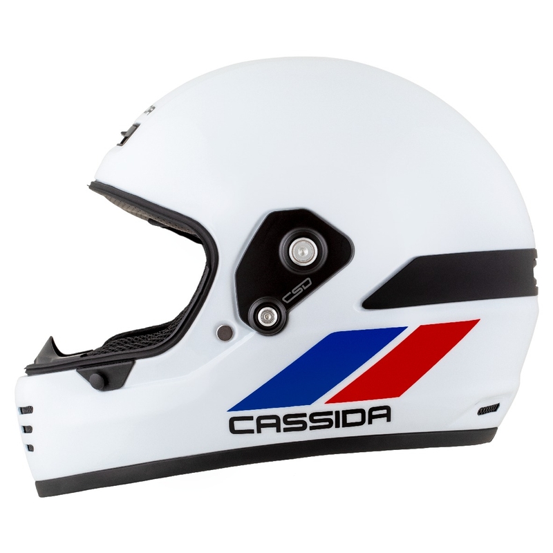 Casque enduro Cassida FormX FlatOut blanc-bleu-rouge