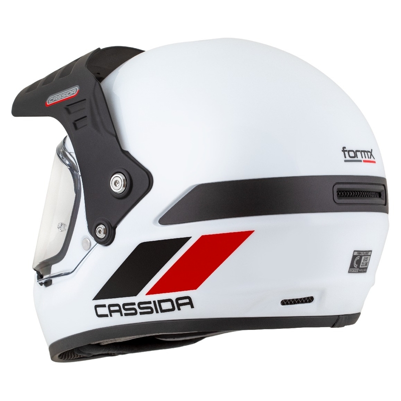 Casque enduro Cassida FormX FlatOut blanc-noir-rouge