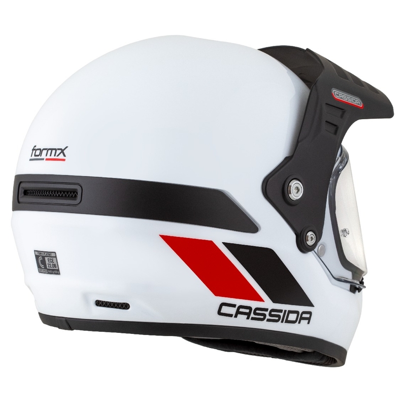 Casque enduro Cassida FormX FlatOut blanc-noir-rouge