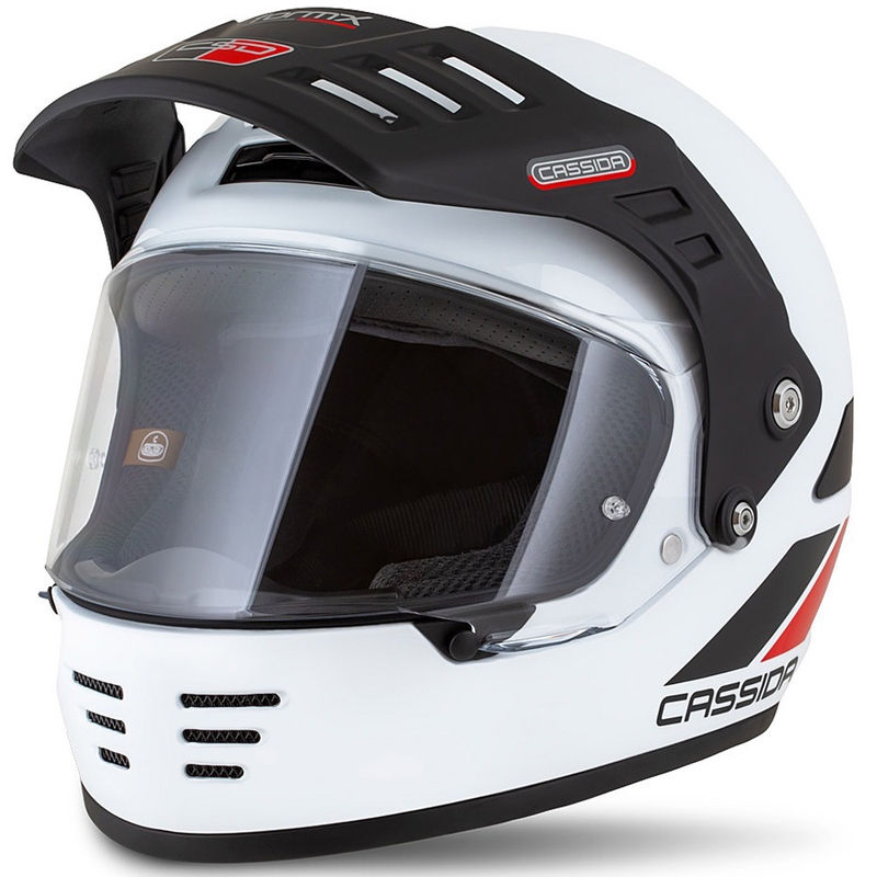 Casque enduro Cassida FormX FlatOut blanc-noir-rouge
