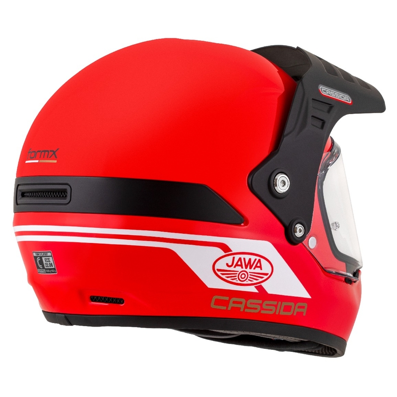 Casque enduro Cassida FormX Jawa RotaX rouge-blanc-or