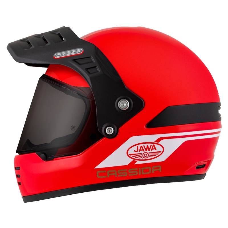 Casque enduro Cassida FormX Jawa RotaX rouge-blanc-or