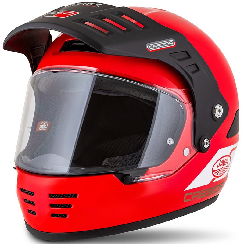 Casque enduro Cassida FormX Jawa RotaX rouge-blanc-or