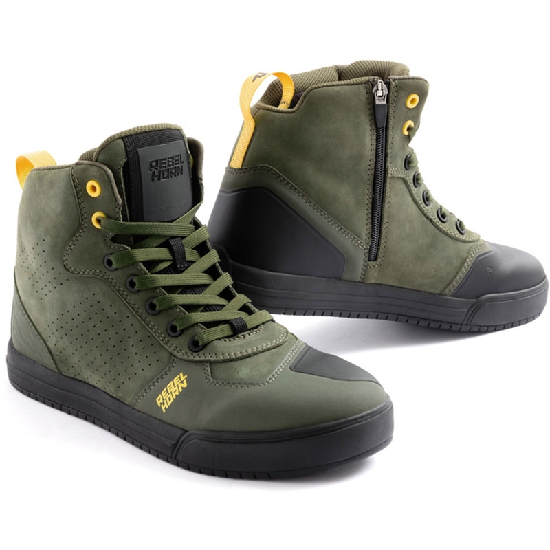 Bottes moto en cuir Rebelhorn Spike vert
