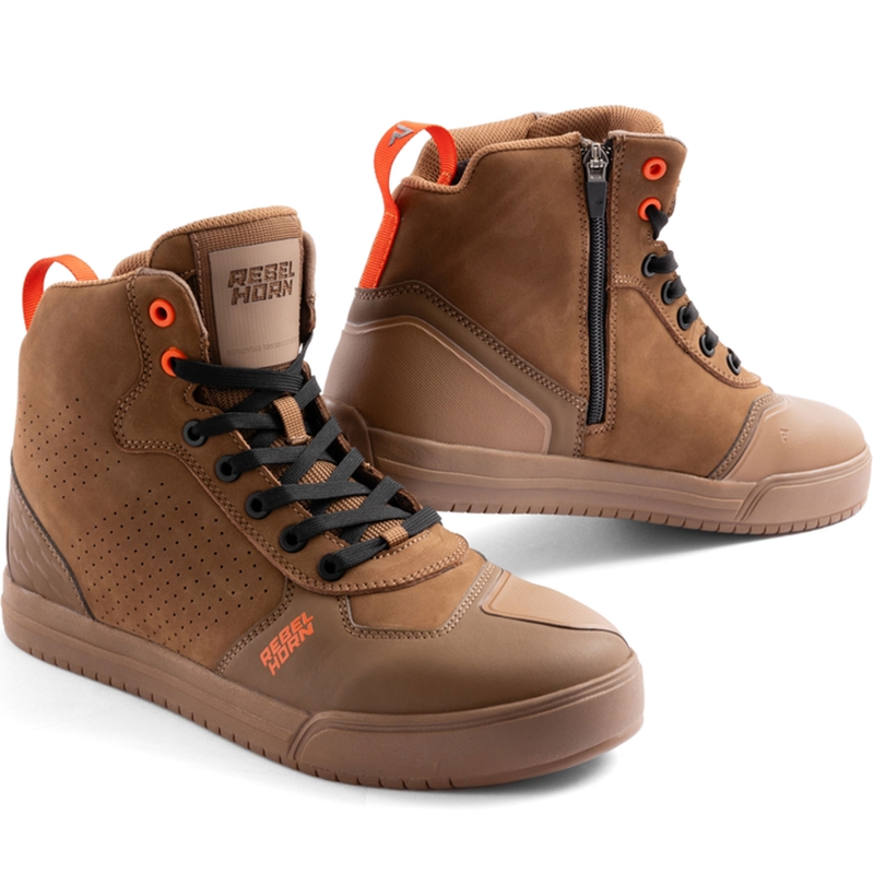 Bottes moto en cuir Rebelhorn Spike marron