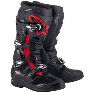 Bottes motocross Alpinestars TECH 7 noir-rouge fluo