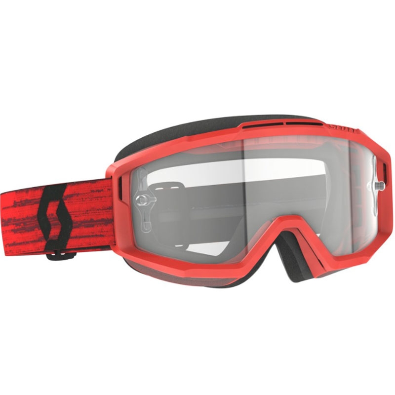 Lunettes motocross SCOTT Split OTG rouge avec plexiglas transparent