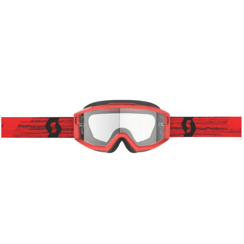 Lunettes motocross SCOTT Split OTG rouge avec plexiglas transparent