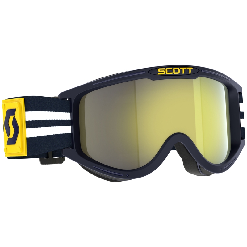 Lunettes cross SCOTT 89X Era bleu-blanc avec plexiglas chromé jaune soldes