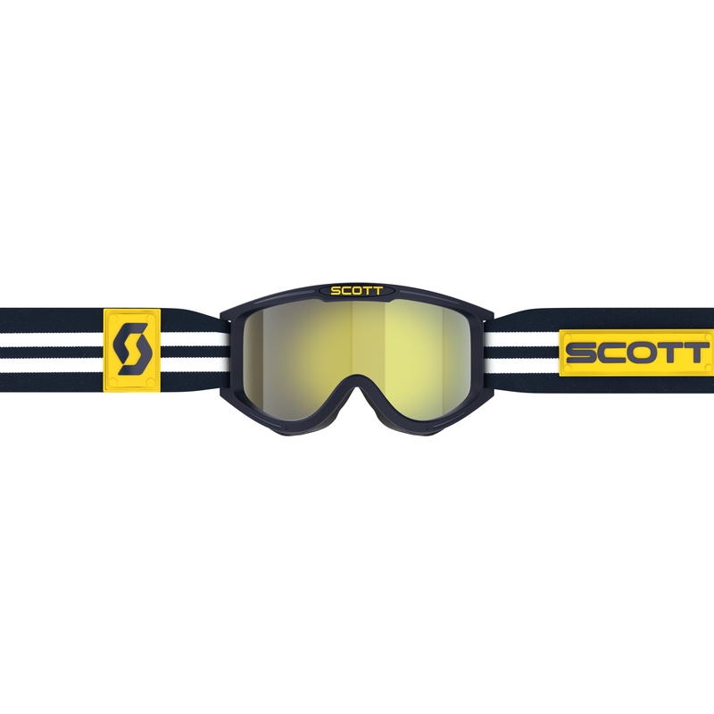 Lunettes cross SCOTT 89X Era bleu-blanc avec plexiglas chromé jaune soldes