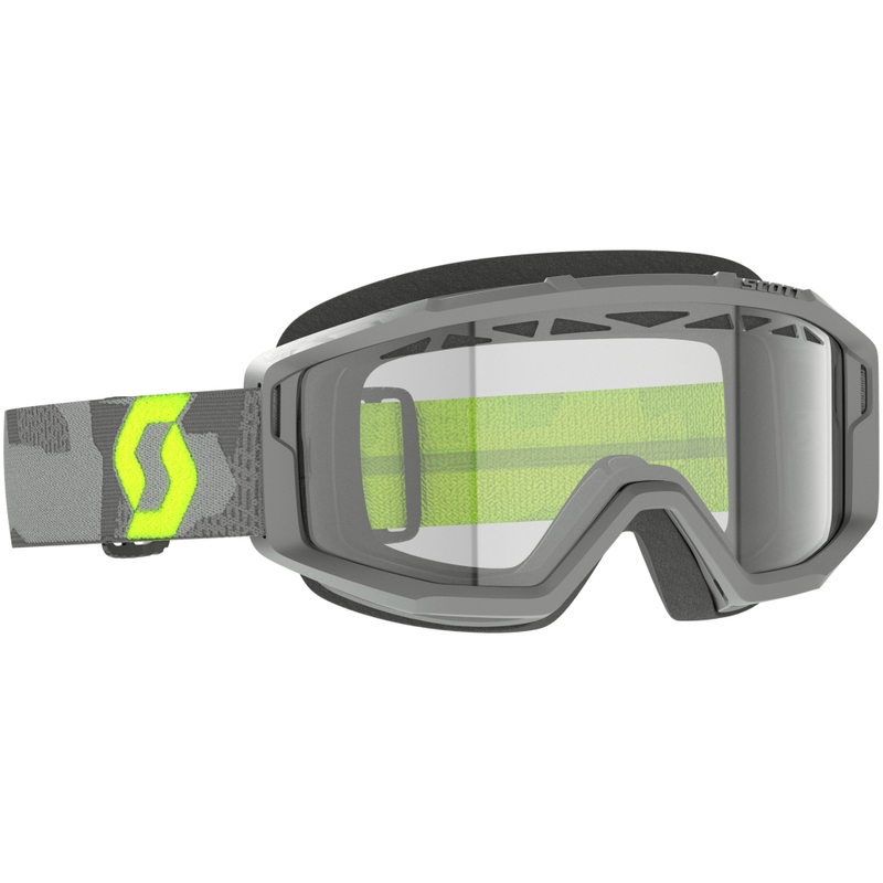 Lunettes motocross SCOTT Primal Enduro gris-jaune fluo avec plexiglas transparent