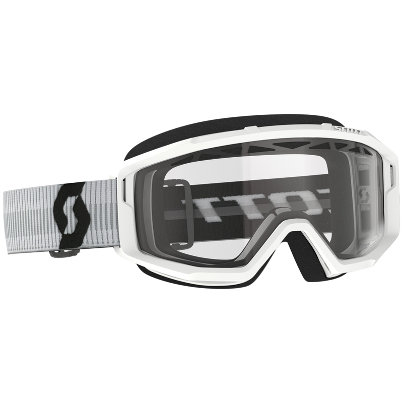 Lunettes de motocross SCOTT Primal Enduro blanches avec plexiglas transparent