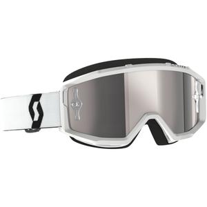 Lunettes motocross SCOTT Primal CH blanc avec plexiglas chrome argent