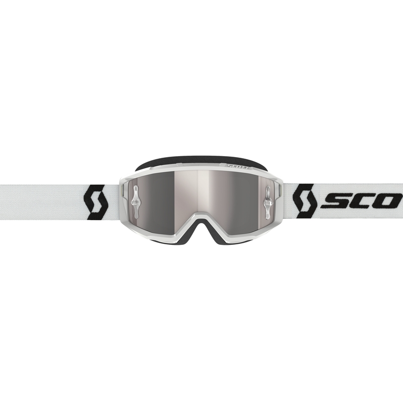 Lunettes motocross SCOTT Primal CH blanc avec plexiglas chrome argent