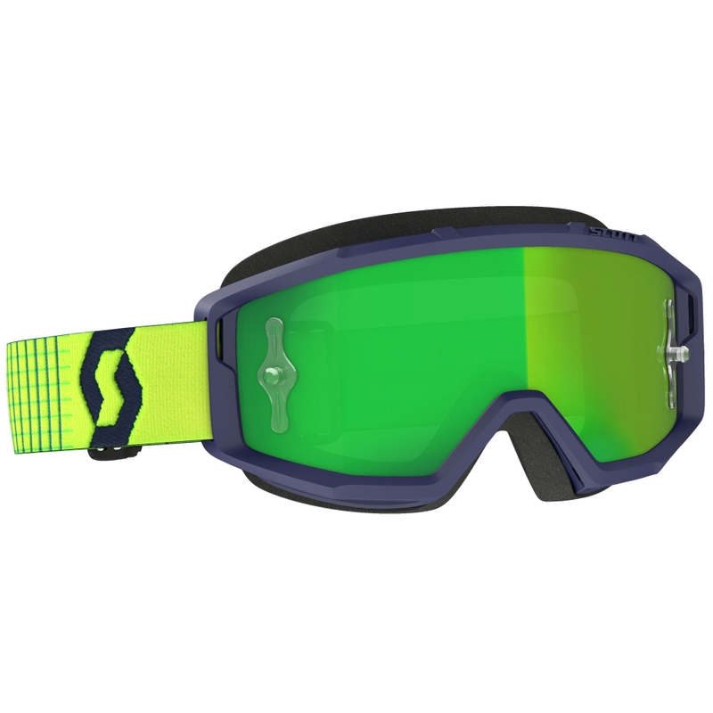 Lunettes cross SCOTT Primal CH bleu-jaune avec plexiglas vert chrome