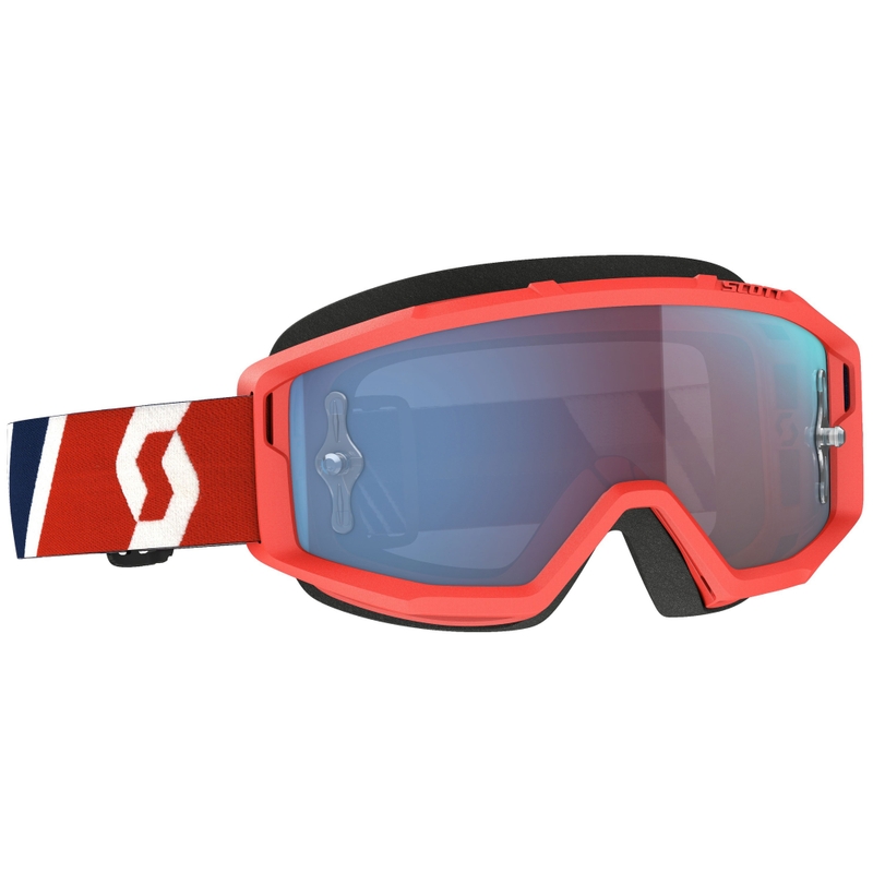 Lunettes cross SCOTT Primal CH rouge-bleu avec plexiglas bleu chrome