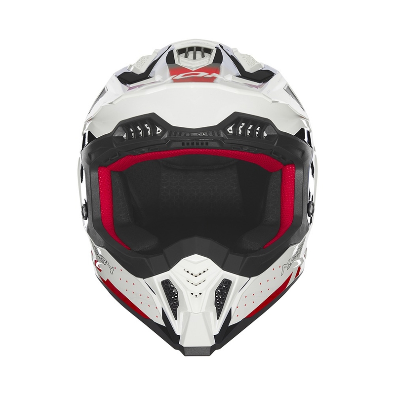 Casque cross NOX N634 blanc-noir-rouge