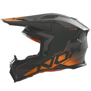 Casque motocross NOX N634 noir mat-orange