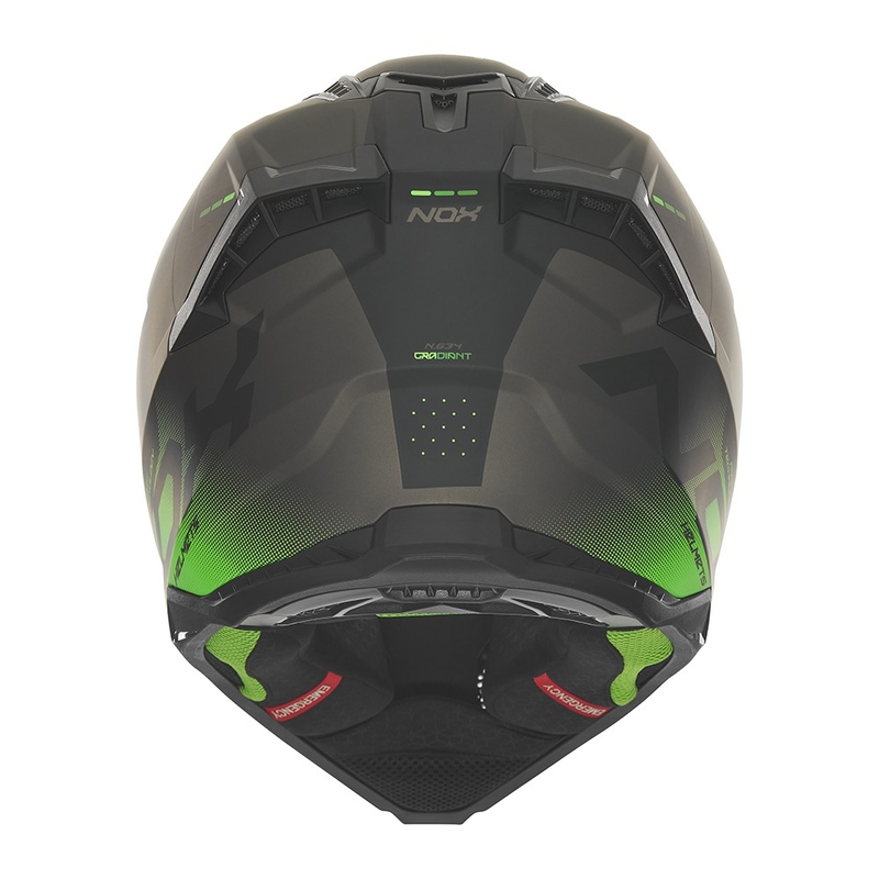 Casque motocross NOX N634 noir-vert mat