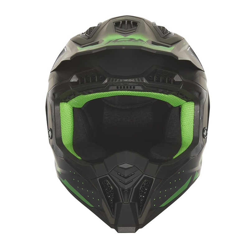 Casque motocross NOX N634 noir-vert mat