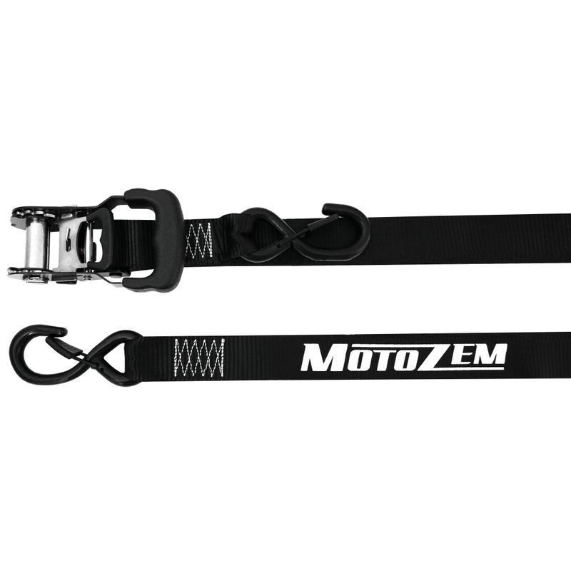 Sangles moto MotoZem à cliquet, noires