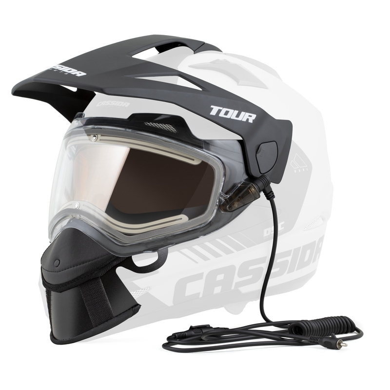 Kit pour chauffage électrique de casques en plexiglas Cassida Tour avec plexiglas transparent et écran antibuée orange