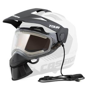 Kit pour chauffage électrique de casques en plexiglas Cassida Tour avec plexiglas transparent et écran antibuée jaune