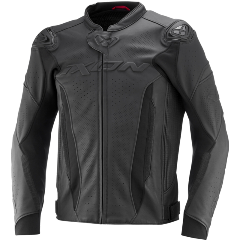 Blouson moto en cuir IXON Vortex 3 noir-noir