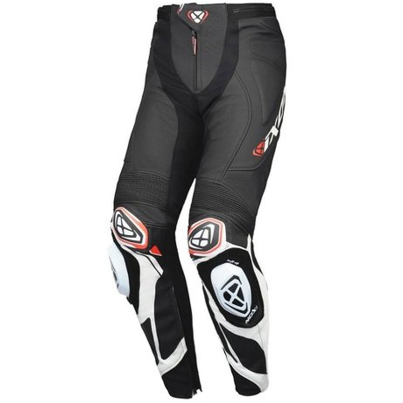 Pantalon moto en cuir IXON Vortex 3 noir-blanc