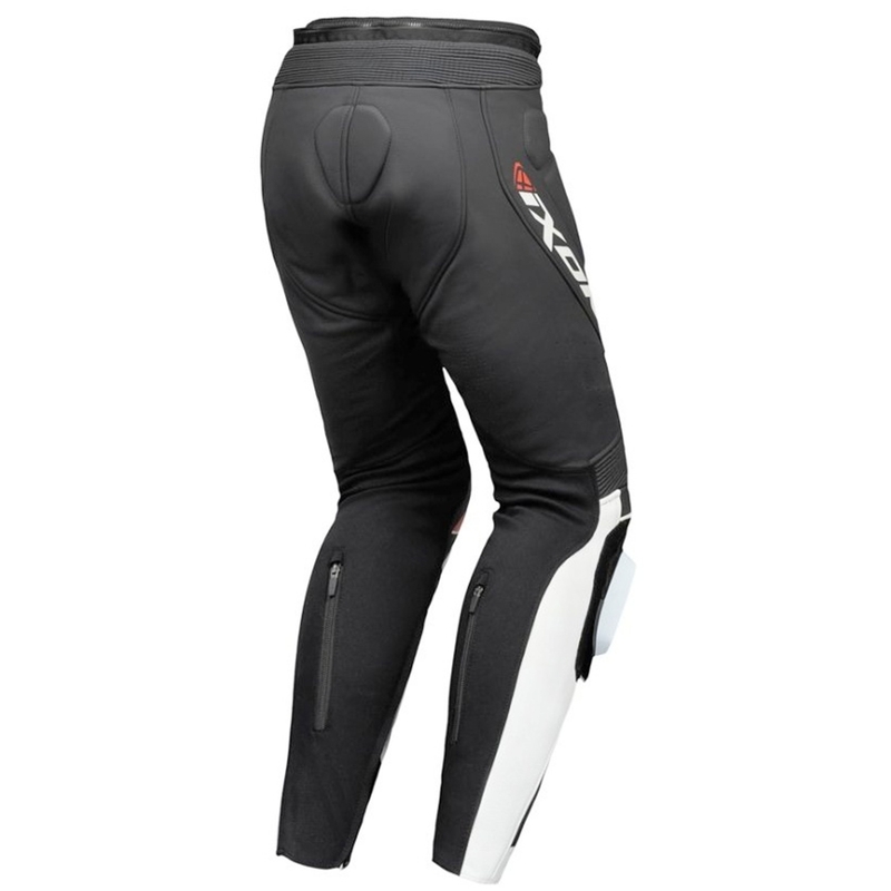 Pantalon moto en cuir IXON Vortex 3 noir-blanc
