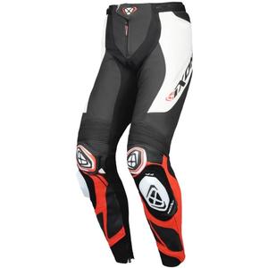 Pantalon moto en cuir IXON Vortex 3 noir-blanc-rouge