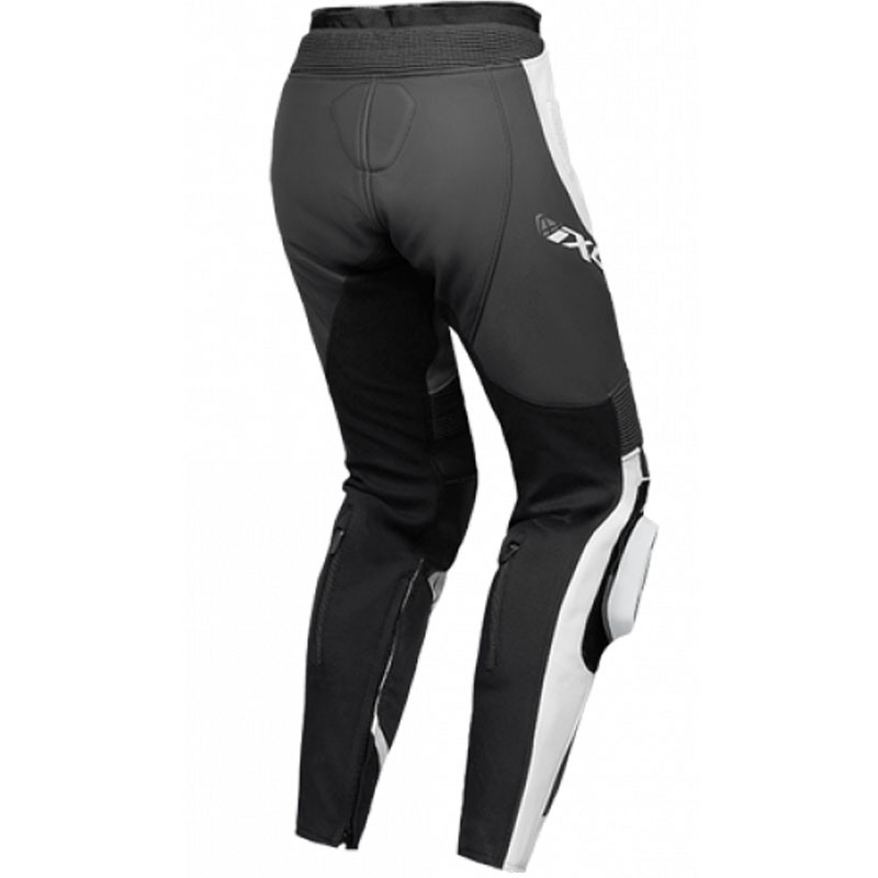 Pantalon moto cuir femme IXON Vortex 3 noir-anthracite-blanc