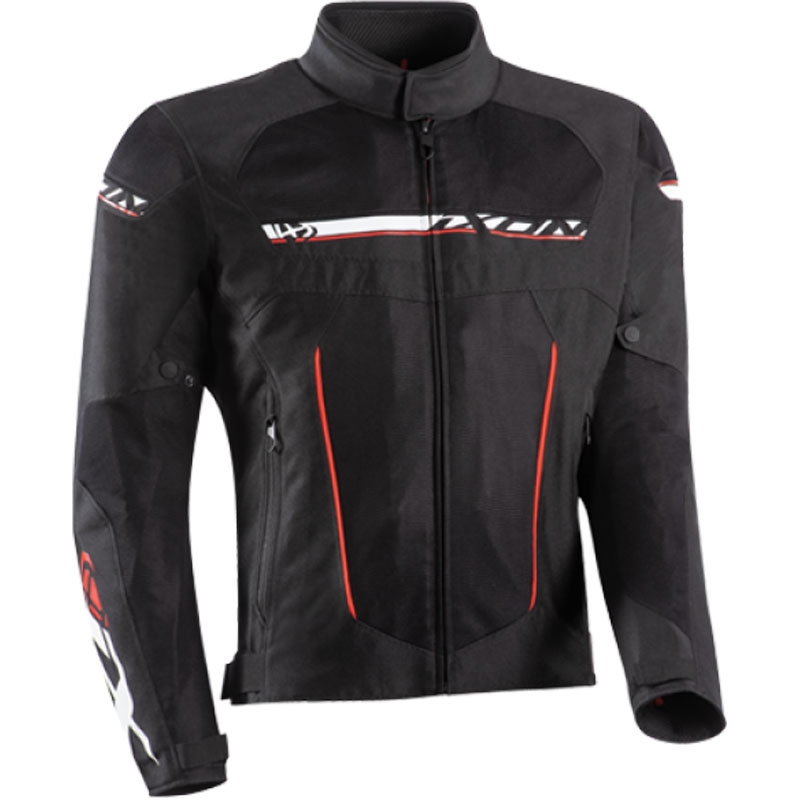 Blouson moto IXON T-Rex noir-blanc-rouge