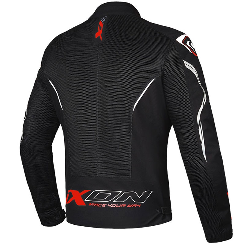 Blouson moto IXON Flicker noir-blanc-rouge