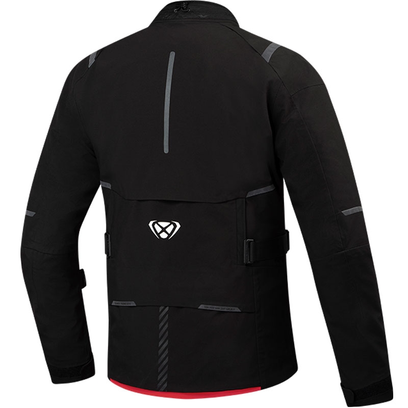 Blouson moto IXON M-Skeid noir-rouge fluo