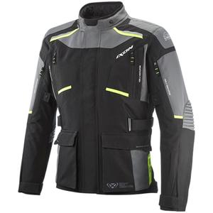 Blouson moto IXON Midgard noir-gris-jaune fluo