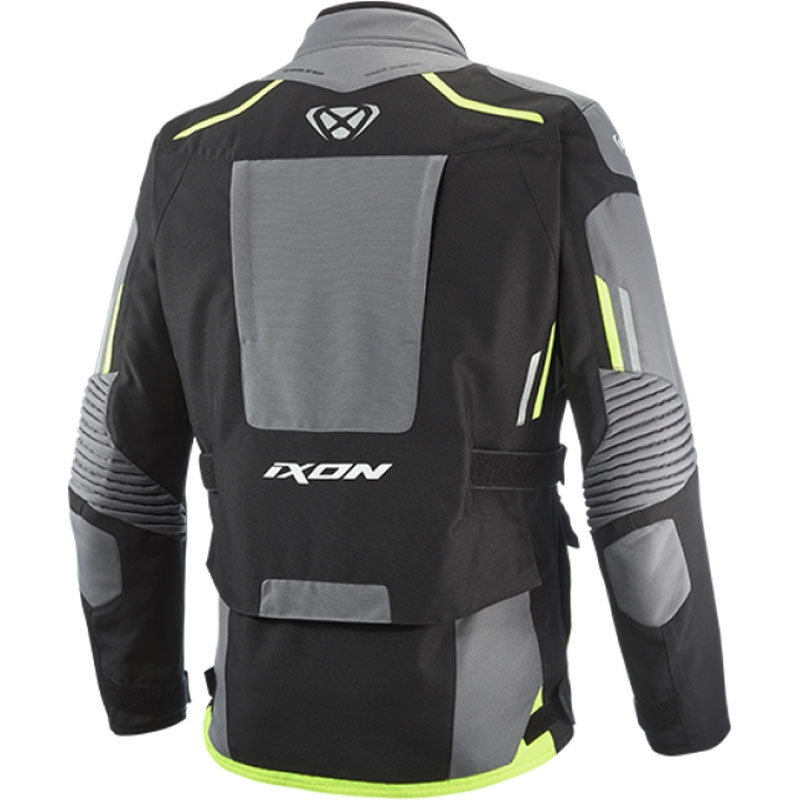 Blouson moto IXON Midgard noir-gris-jaune fluo