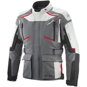 Blouson moto IXON Midgard gris-noir-rouge