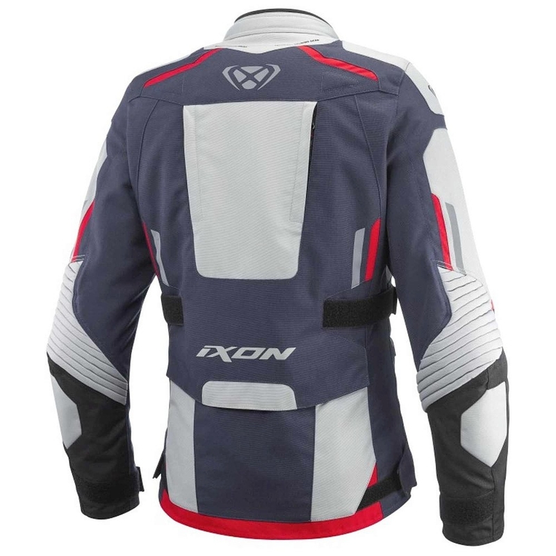 Blouson moto femme IXON Midgard gris-bleu-noir