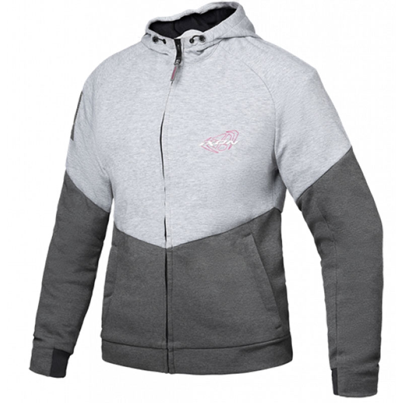 Blouson moto femme IXON Touchdown gris-argent-rose
