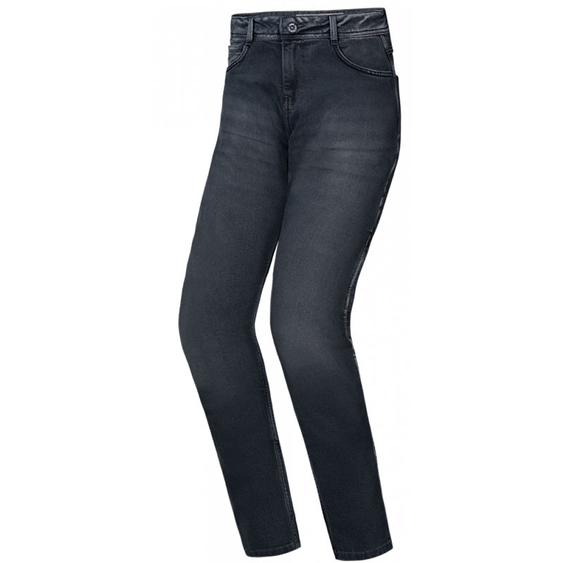 Jean moto femme IXON Dany délavé noir