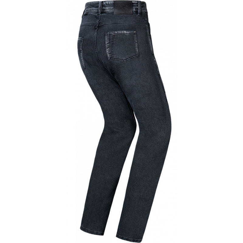 Jean moto femme IXON Dany délavé noir