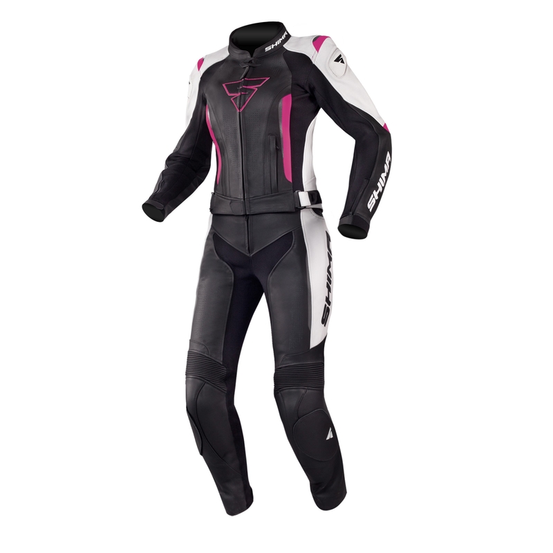 Combinaison moto Shima Miura noir-blanc-fuchsia pour femme soldes